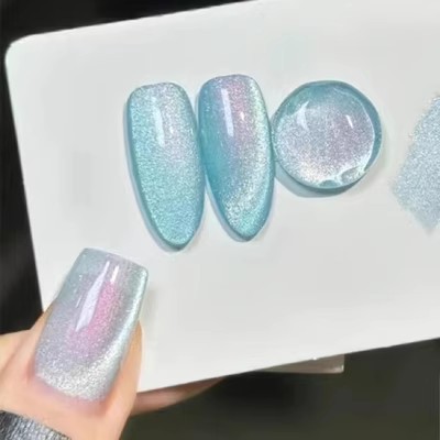 Venta caliente transfronteriza pegamento para ojos de gato rojo hielo arte de uñas celebridades de Internet caliente tienda de uñas de uso común pegamento de esmalte de uñas de ojo de gato de cristal popular