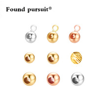 纯18k金定位珠diy调节珠珠宝饰品配件Au750手链项链珍珠黄金翡翠