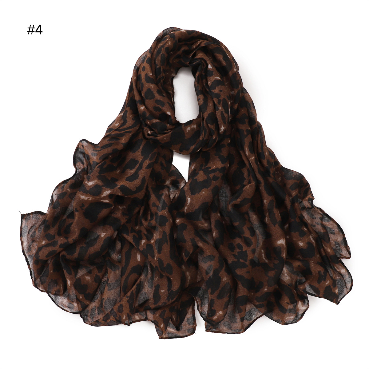 Vintage Style, Classic Style Style Women's Vintage Style Classic Style Leopard Voile Silk Scarf