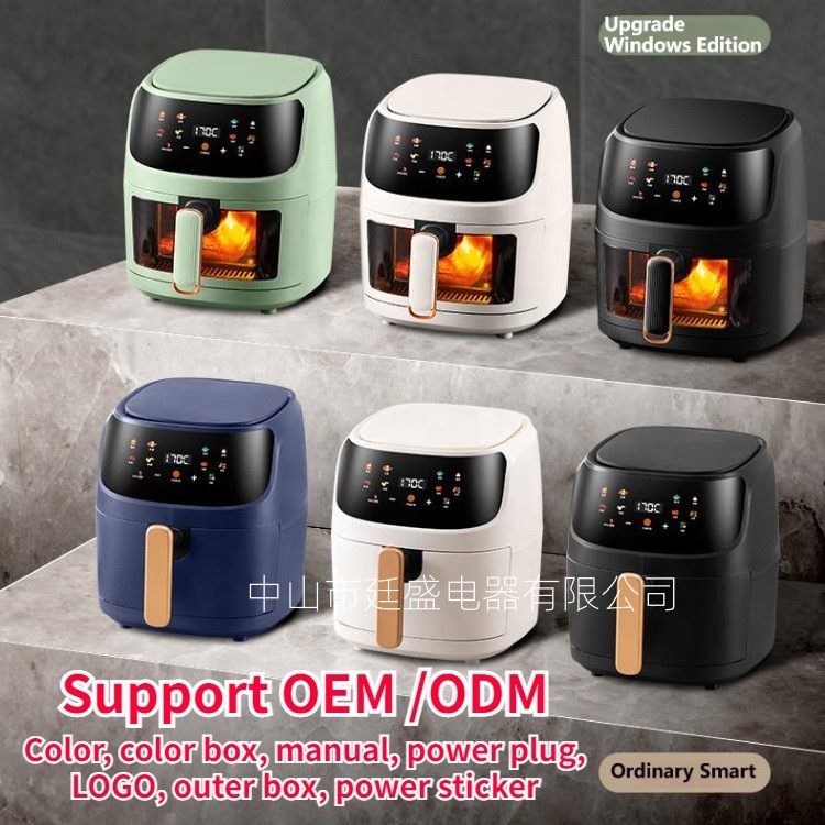Foreign Trade Visual Air Fryer for Home Use, Stainless Steel Multifunctional French Fries Machine, Large Capacity Electric Fryer