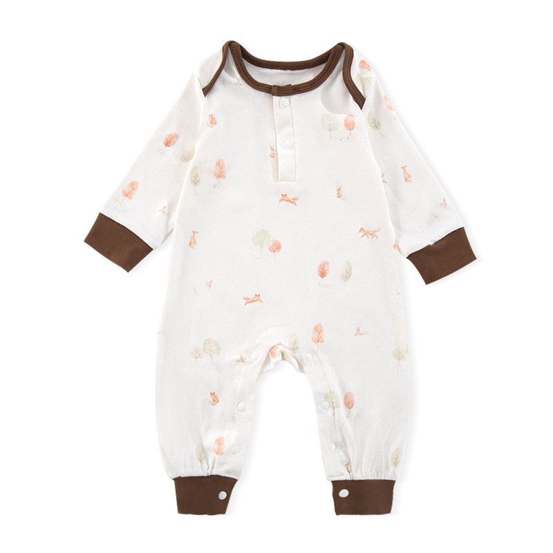 Estilo nórdico bebé mono de manga larga de algodón puro pullover mameluco masculino y femenino bebé Four Seasons mameluco clase Una celebridad de Internet