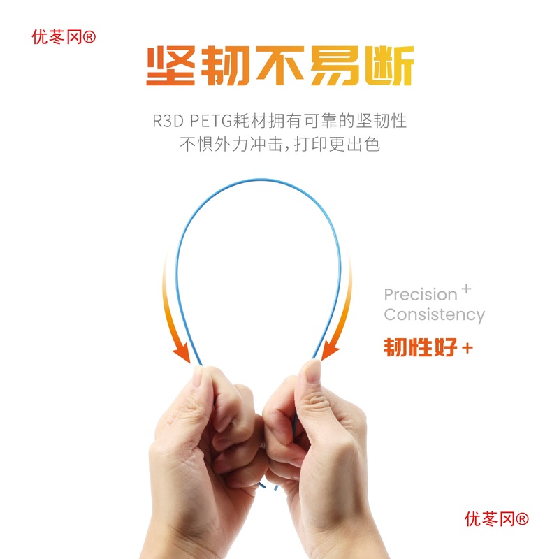 【爆款】R3D PETG 3D打印耗材肤色透明1.75mm高韧性打印笔材料拓|undefined