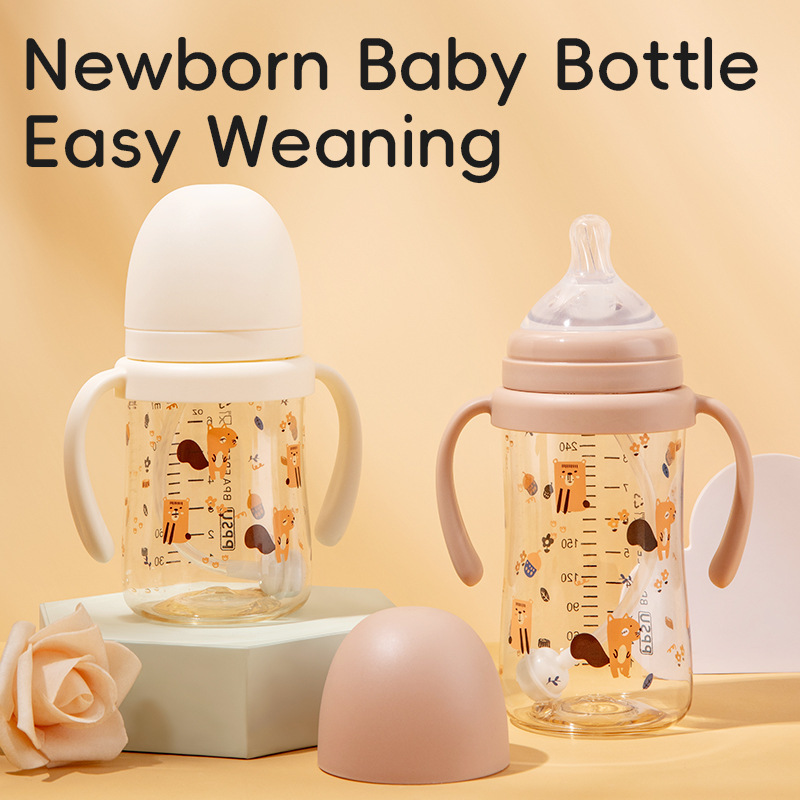 Ppsu Newborn Anti-Fall Bottle with Gravity Ball Straw Type Leak-Proof Big Baby Imitation Breast Milk Weaning Drinking Cup