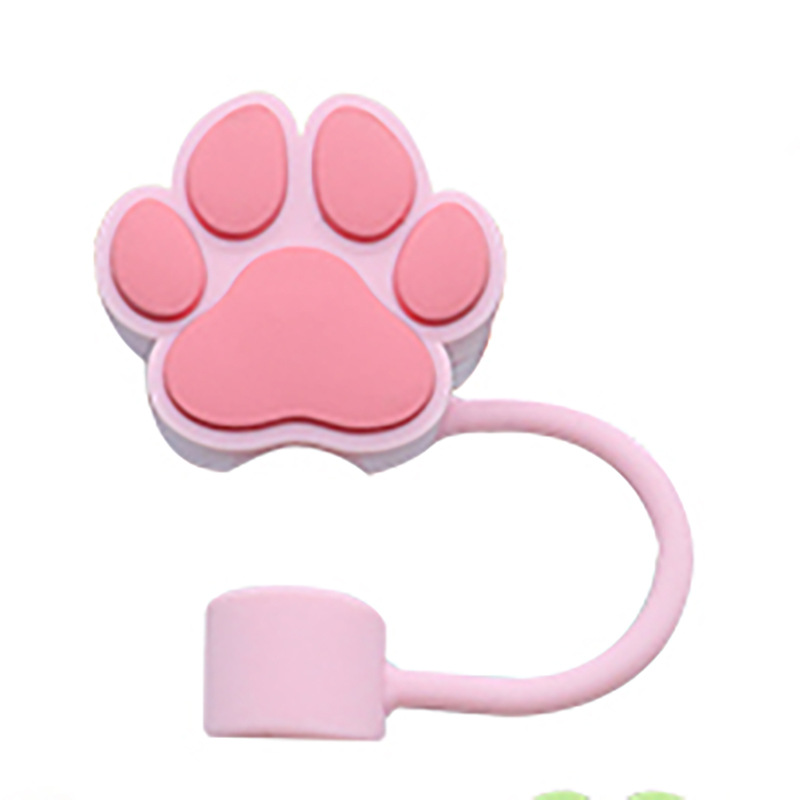 Spot transfronterizo Taza de agua Stanley Cubierta de pajita Tapón antipolvo Tapa de pajita de garra de gato de 10mm Tapón de pajita creativo de dibujos animados
