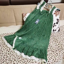 瑾木良品大田园小清新双蕾丝加大浴巾毛巾浴裙裹胸魔术贴浴衣