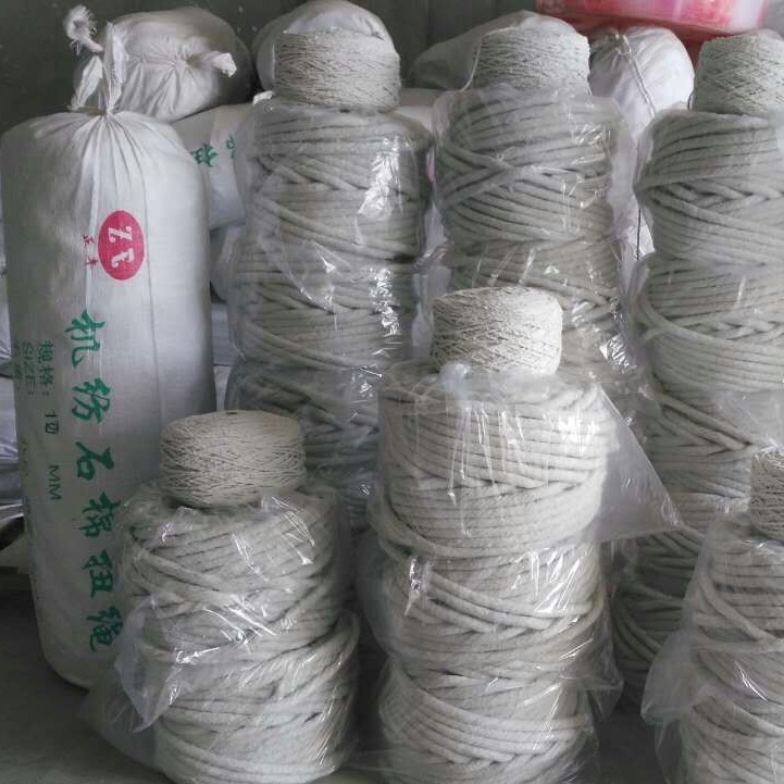 厂家耐高温石棉绳耐火隔热保温板炉门机纺扭绳密封填料填充
