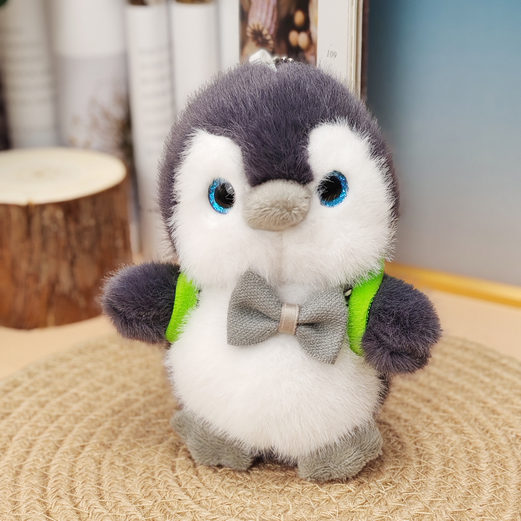 Celebridades de Internet estilo caliente pareja pingüino colgante de felpa pareja lindo par de juguetes de peluche llavero colgante pequeño regalo