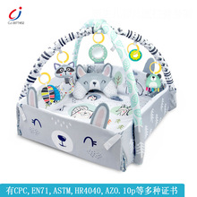 跨境婴儿围栏健身架成长多功能爬行毯4合1游戏垫宝宝新生儿礼品