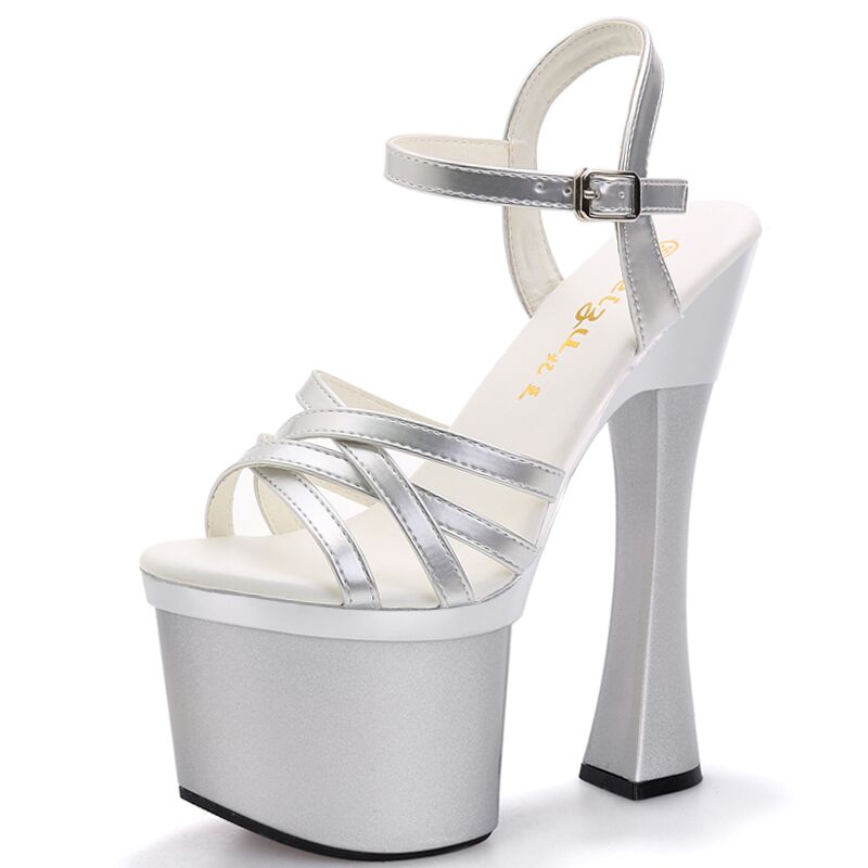 Zapatos de desfile de modelo de mujer zapatos de vestido 15cm / 18cm tacones sandalias de discoteca tacones finas zapatos de baile