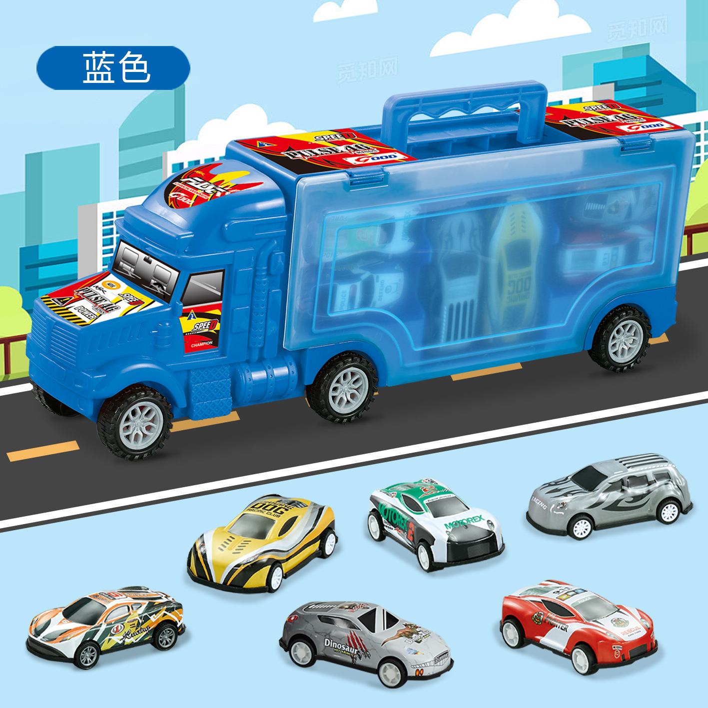 Truck, blue storage system, 34cm