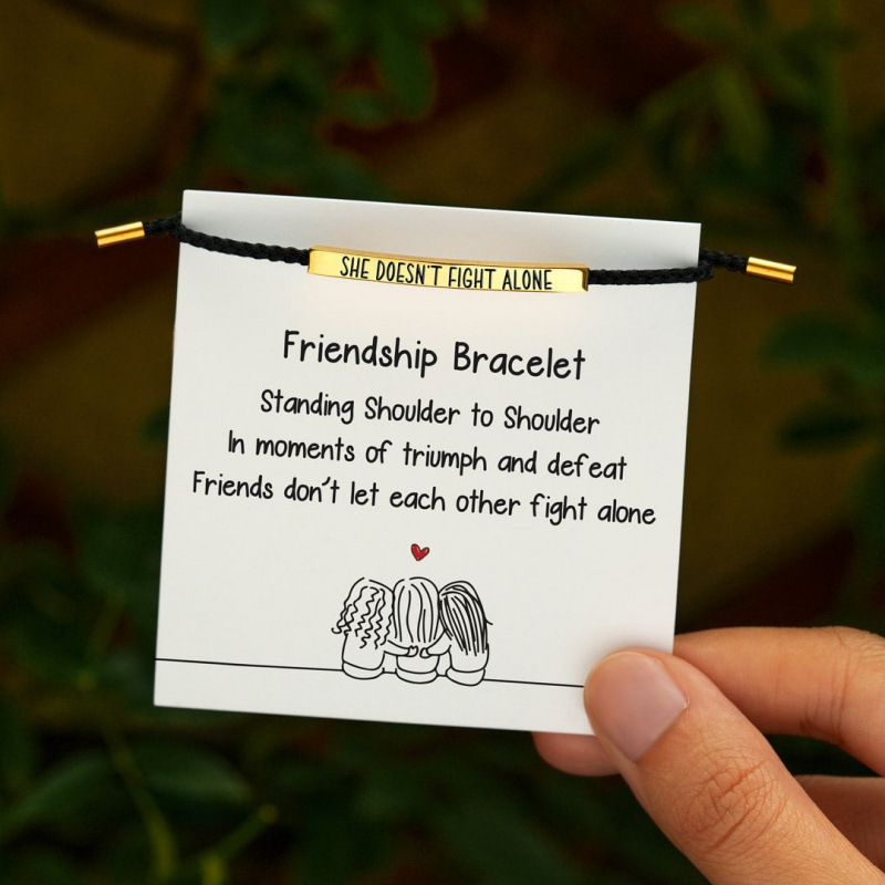 Cross-Border New She Doesn'T Fight Alone Gives Friends Woven Retractable Stainless Steel Bracelet