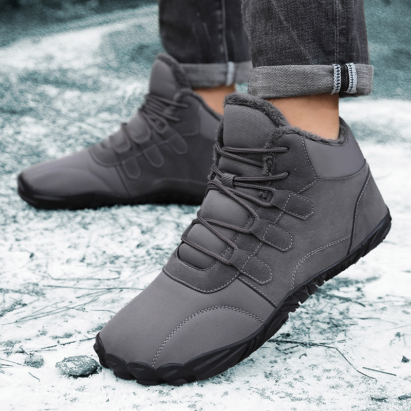 남성용 신발 남성용 하이 탑 스노우 부츠 겨울 새로운 미끄럼 방지 코튼 신발 따뜻한 북동쪽 기모 두꺼운 레이스 업 대형 신발
