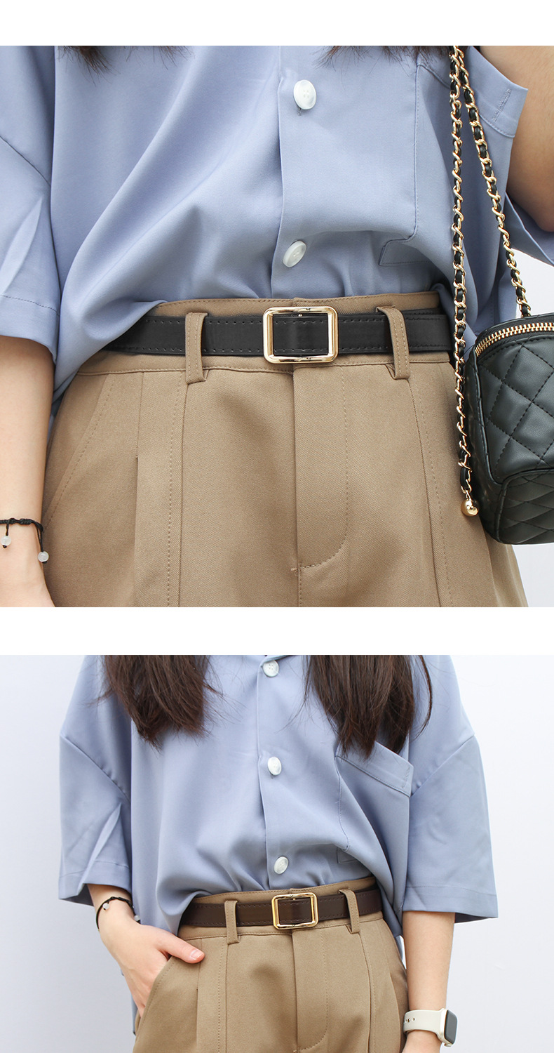 Γυναικεία Πρακτική Διακοσμητική Τζιν New Belt Μαύρο Λεπτό Μοντέρνο Ρετρό Φοιτητική Ζώνη Γυναικεία Μόδα_voghion.com