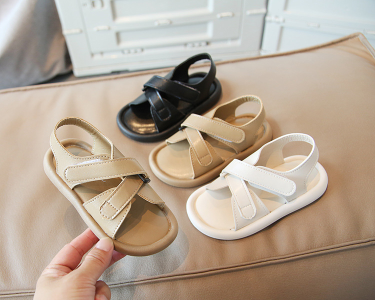 Versione coreana casual Velcro 2022 estate nuove scarpe da spiaggia per ragazzi e ragazze tendenza per sandali per bambini di piccole e medie dimensioni_voghion.com