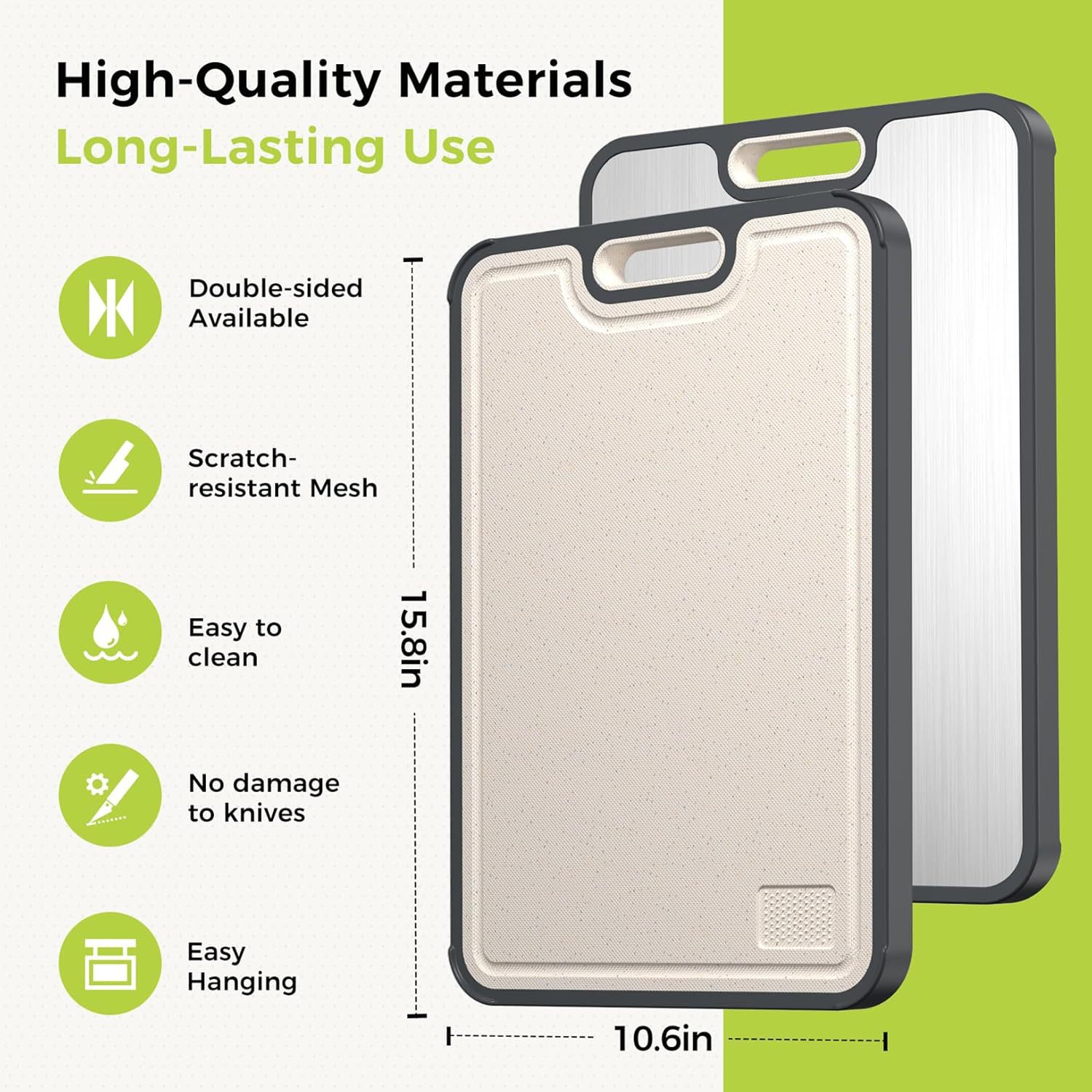 Tablero de cortar de titanio de acero inoxidable de doble pistola Tablero de cortar doméstico de doble cara Panel de enrollar Tablero de cortar Tablero de cortar Tablero adhesivo Tablero de cocina Se puede personalizar