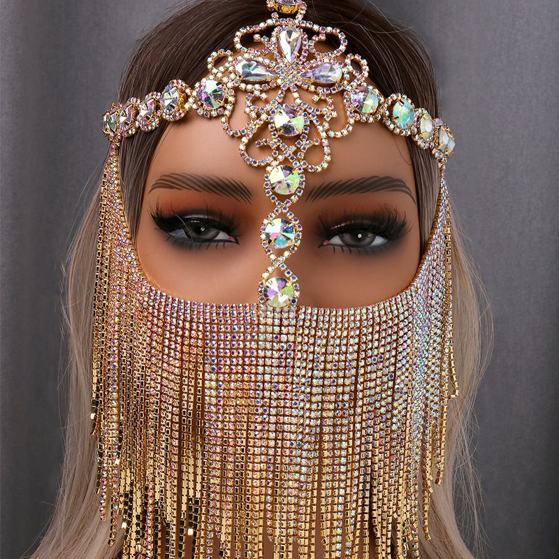 Cross-border nueva máscara de rosas de Halloween máscara de diamante máscara de exageración accesorios máscara de mujer