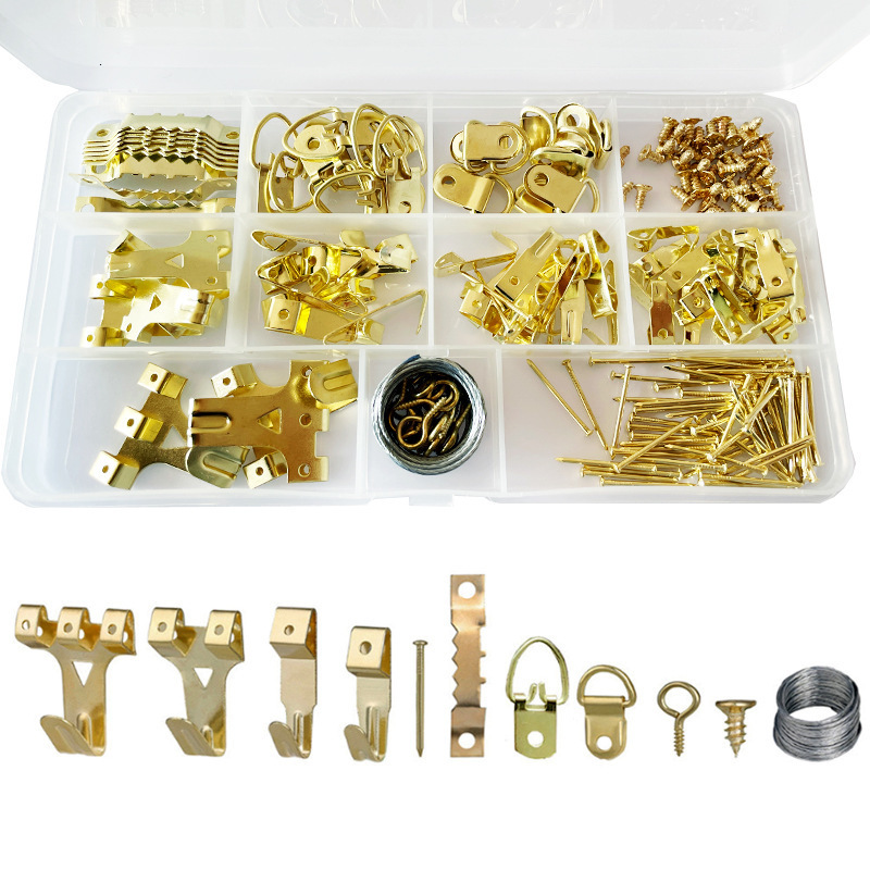 Photo Frame Traceless Nails 20 Gold Thin Box Hook Nails Hardware Accessories Hook Hanging Picture Hook Hanging Buckle Wall Picture Frame 3