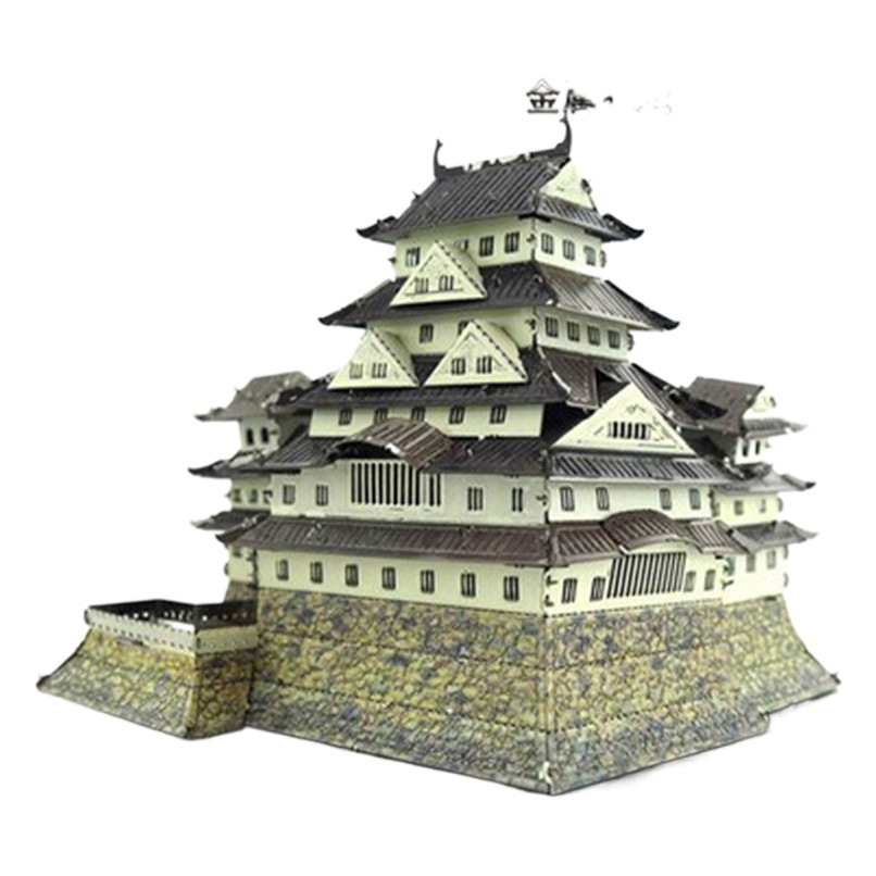 鋼魔像卸売り日本和風建築金属パズルミニ3d立体手作りdiy組立モデル