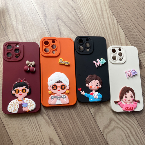Cartoon creative soft plastic mobile phone case diy material Internet celebrity Chinese Valentine's Day stationery storage box cross-border accessories