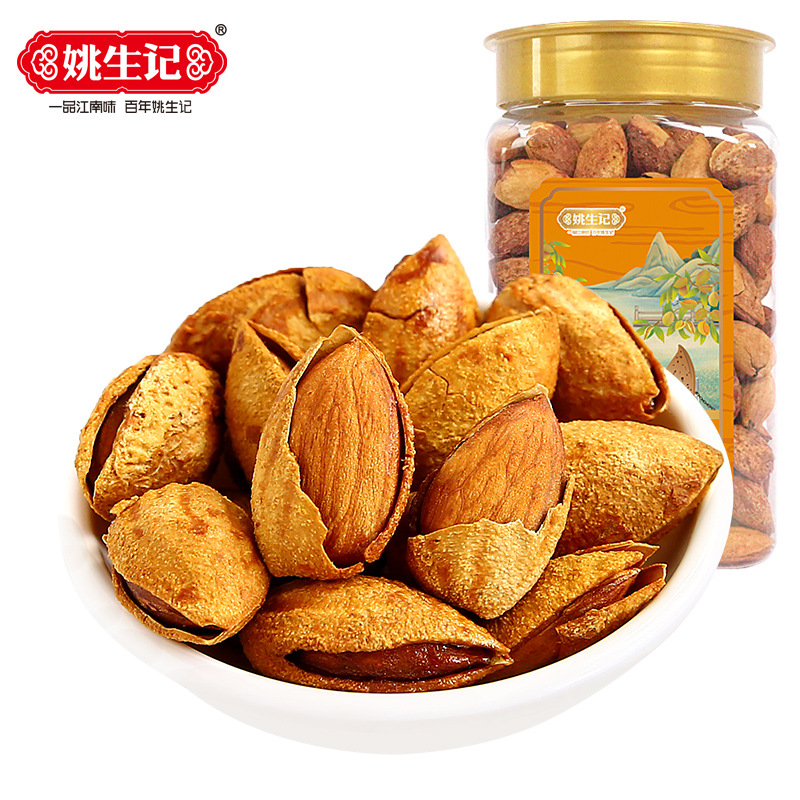 姚生记巴旦木500g罐装扁桃仁巴达木干果年货置办零食坚果批发