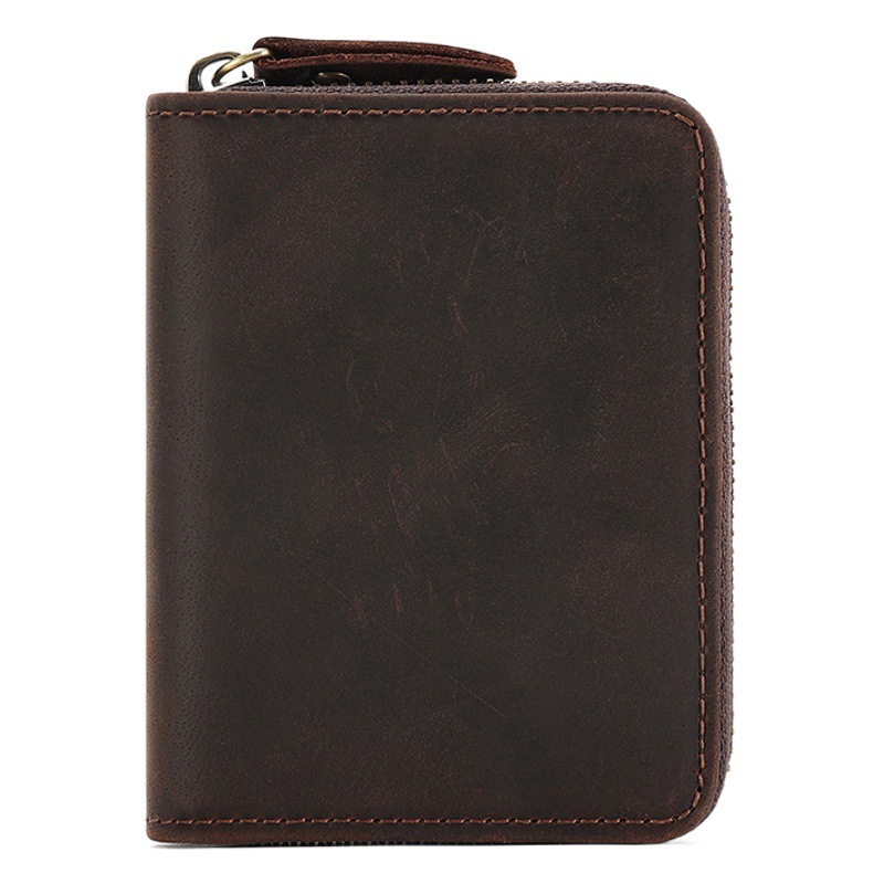 Crazy Horse de cuero RFID anti-magnético titular de la tarjeta de gran capacidad titular de la tarjeta de órgano bolsa titular de la tarjeta multi-tarjeta de cuero retro monedero