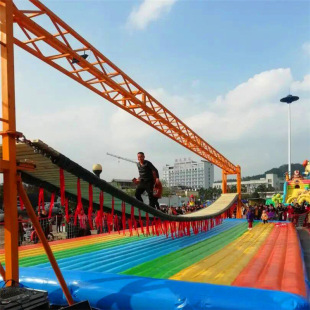 Outdoor Temple Fair Sky Beam Internet-Famous Swing Bridge Inflatable Air Cushion Scenic Farm 30m Mobile Internet-Famous Bridge Equipment