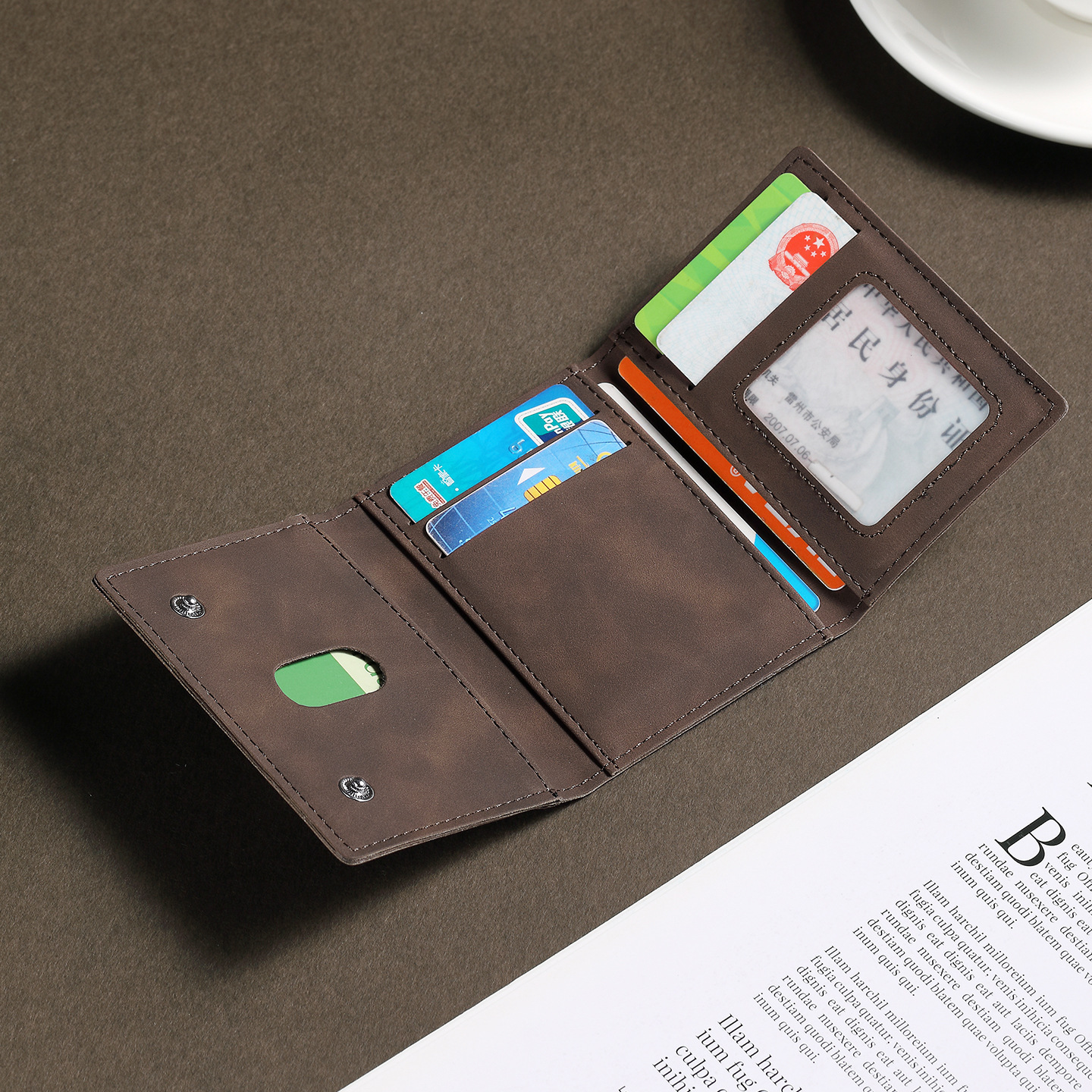 Cartera de tarjetas retro europeas y americanas transfronterizas multi-tarjeta para hombres cartera de cuero suave RFID porta tarjetas de negocios regalos al por mayor