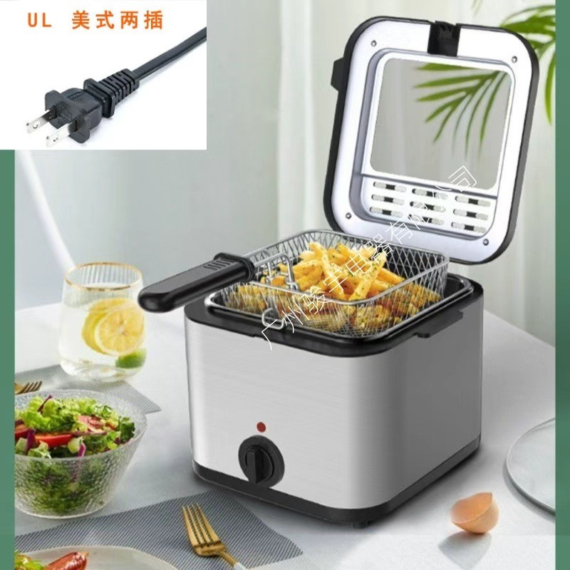 跨境可视家用方形油炸锅炸鸡排大容量薯条机电炸炉一体式电炸锅|undefined