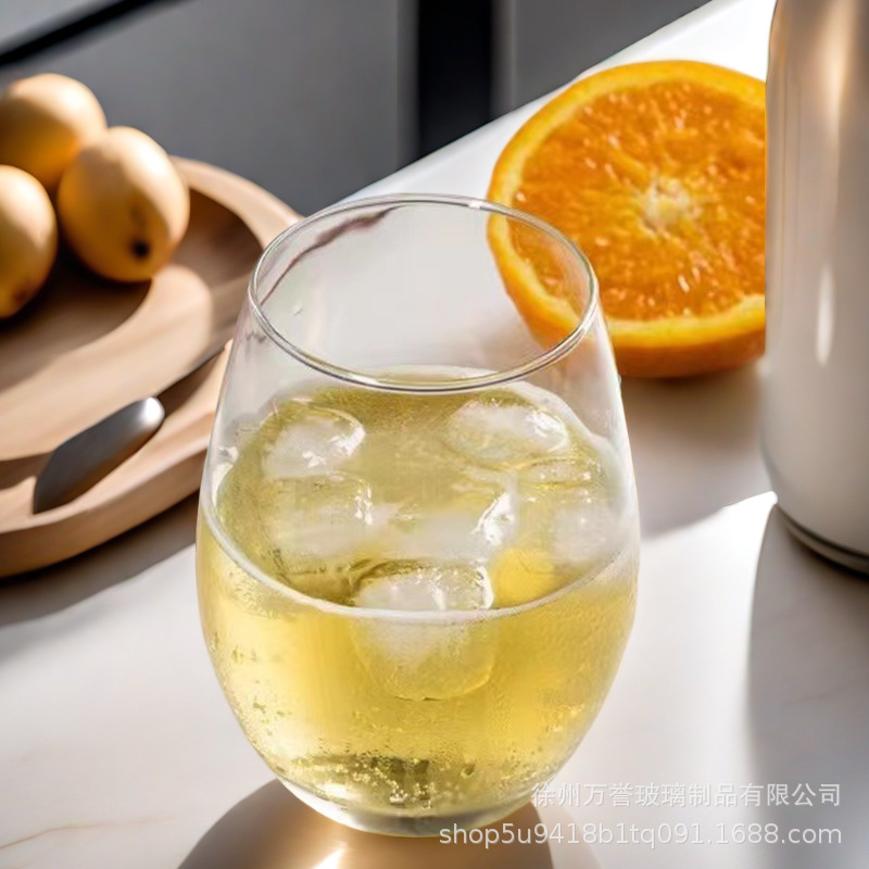 亚马逊20oz家用喝水杯 透明威士忌红酒杯ins网红蛋形玻璃果汁杯子