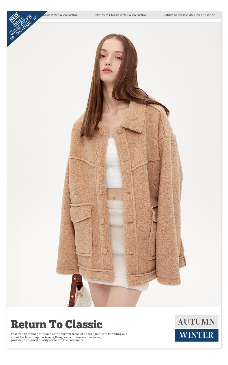 Women's Coat Simple Chic Lapel Collar Lightweight Cotton Jacket_voghion.com