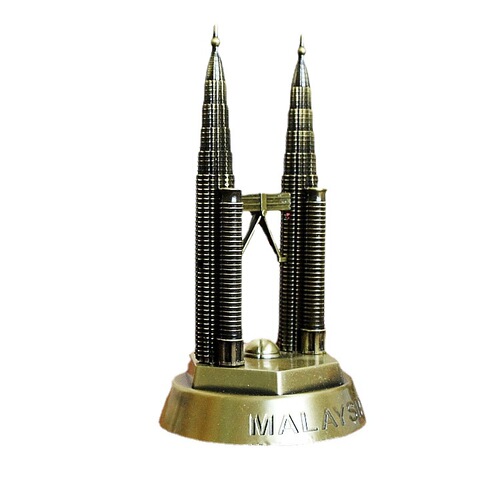 New York City, USA, a permanent commemoration of the Twin Towers. Fine electroplating workmanship. Twin Towers model.