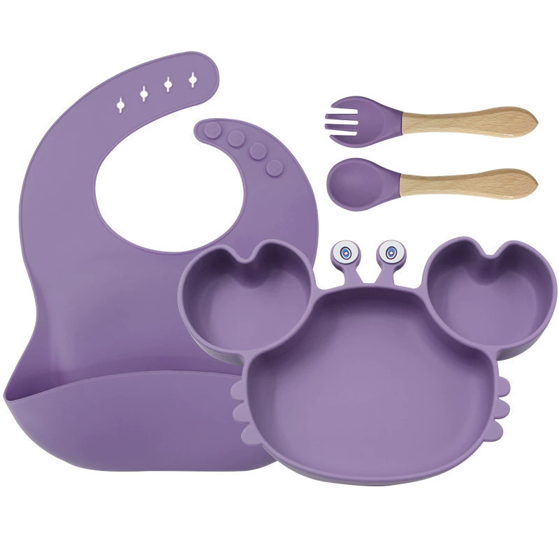 Children's silicone tableware, set, cartoon food silicone, dinner plate