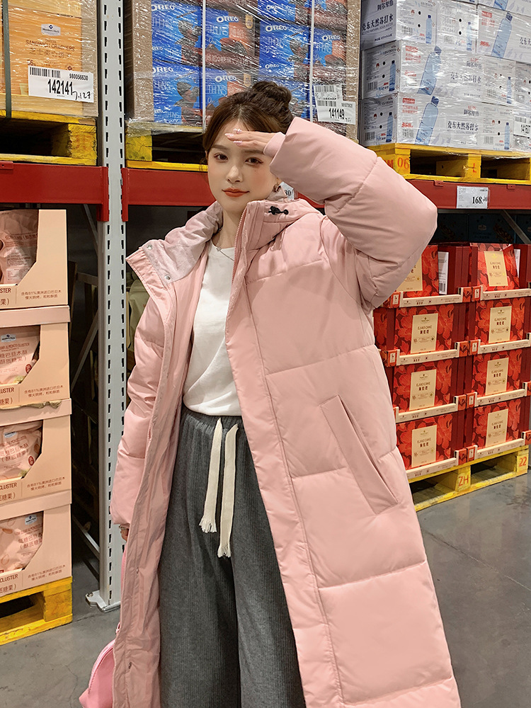 Ropa de algodón para mujeres de rodilla larga 2025 invierno nuevo engrosado chaqueta de algodón de estilo coreano chaqueta de algodón de estudiantes