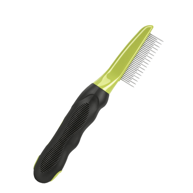 녹색과 검정색의 길고 짧은 바늘 빗