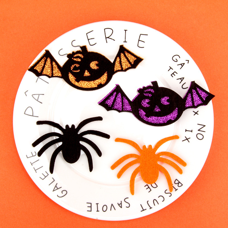 Halloween accessories gold powder Spider bat grimace children hairpin headdress shoes hat decoration mobile phone case diy material