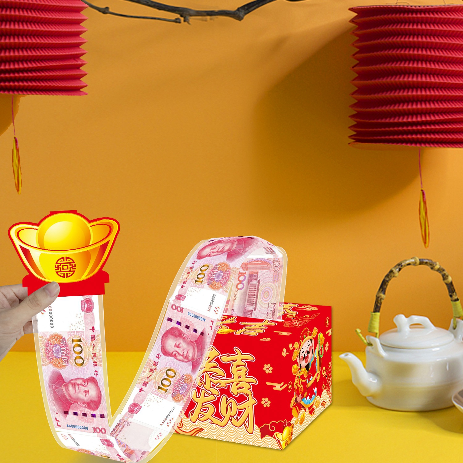 Año nuevo Dragón estilo chino caja de sorpresa Festival de Primavera Año Nuevo caja de dinero festivo Nochevieja caja de decoración de sobre rojo