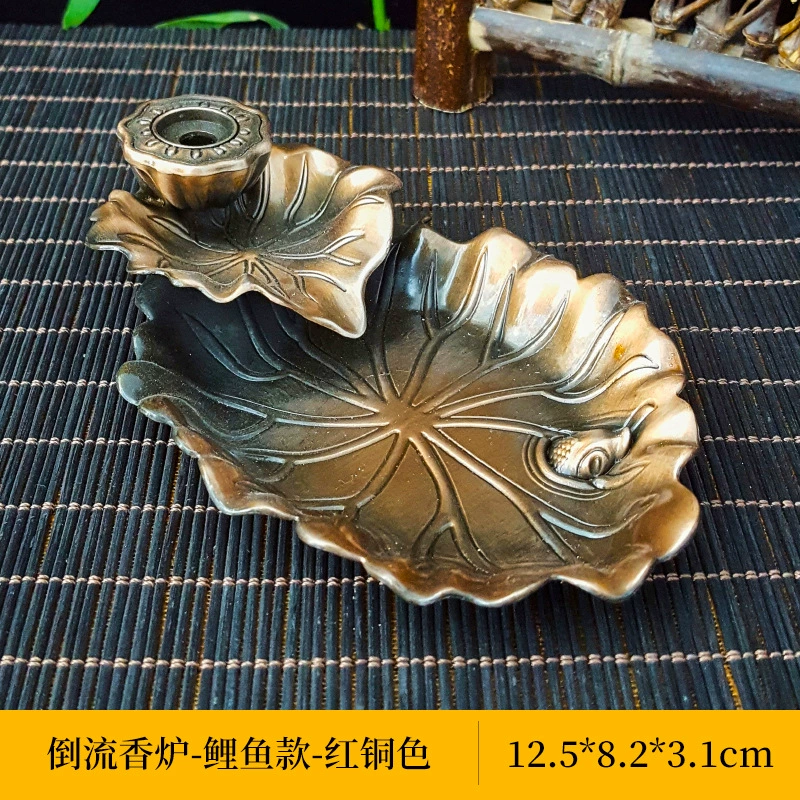 Кальян для инконса обратно? Пожалуйста, перевожу: "Backflow Incense Burner Lotus Leaf Alloy Incense Holder with Frog or Goldfish, Decorative"