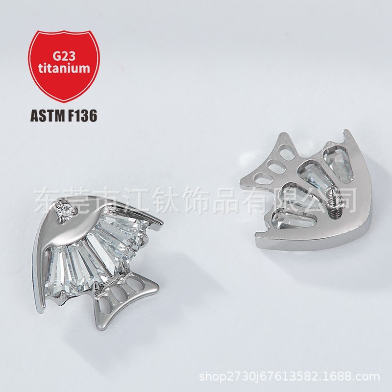Pointed titanium steel lip stud product view