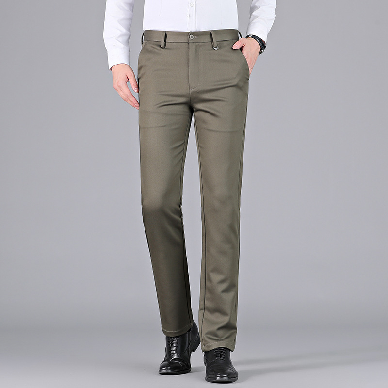 High-End Men's Casual Pants 2026 Spring and Autumn New Style Business Versatile Non-Iron Stretch Straight-Leg Suit Trousers Wholesale