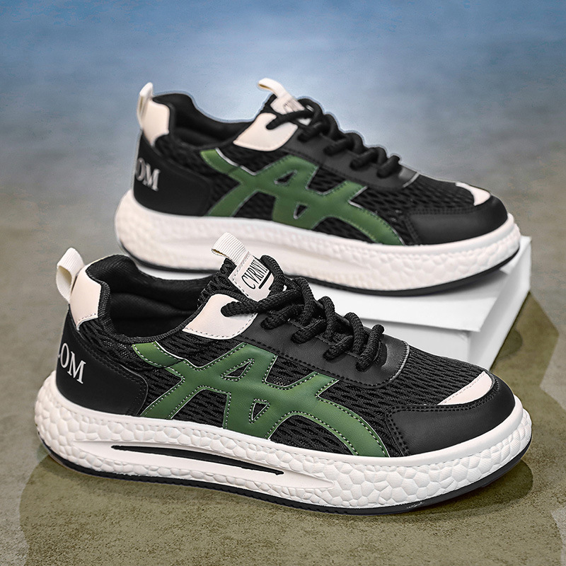 Zapatos de hombre 2026 nuevos zapatos de verano de malla transpirables marca de moda de hombre alta sensación de suela suave running daddy zapatos de moda