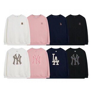 24秋冬新款MLB卫衣 NY刺绣后背大标宽松休闲圆领套头男女同款上衣-阿里巴巴