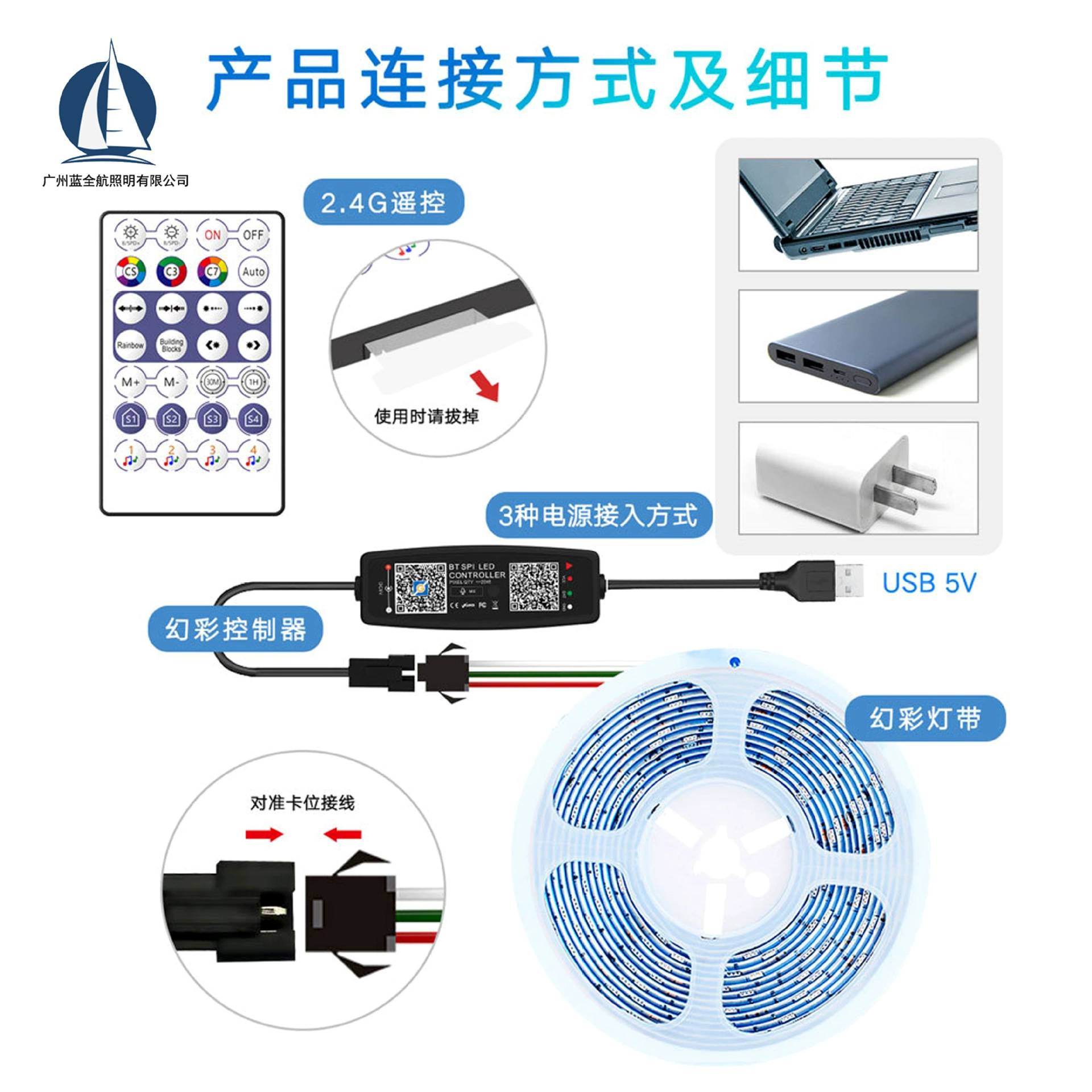5V/12V Phantom USB светильник RGB Discolory WS2812B бегущий/дышащий/плавающий настольный атмосферный светодиодный световой шнур