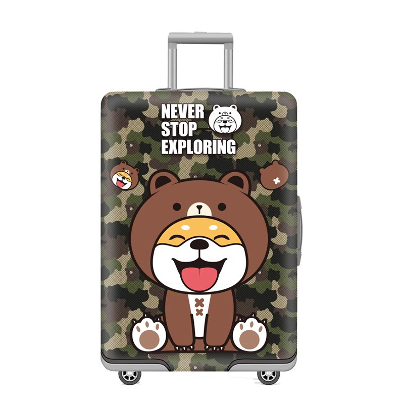 cubierta de maleta gruesa y resistente al desgaste cubierta de caja elástica caja de tracción cubierta de polvo cubierta de maleta de viaje impresión completa