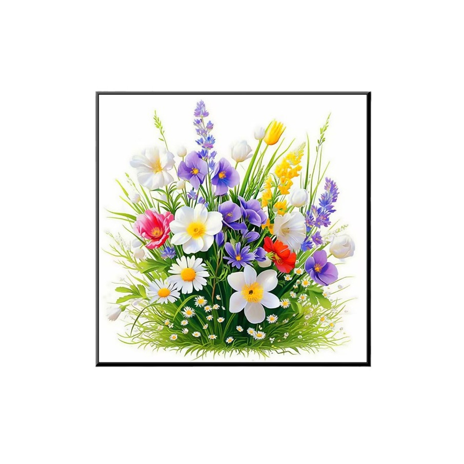 Estilo explosivo transfronterizo punto de cruz borde de flores plantas frescas y simples flores sala de estar entrada punto de cruz piezas pequeñas bordado usted mismo image 5