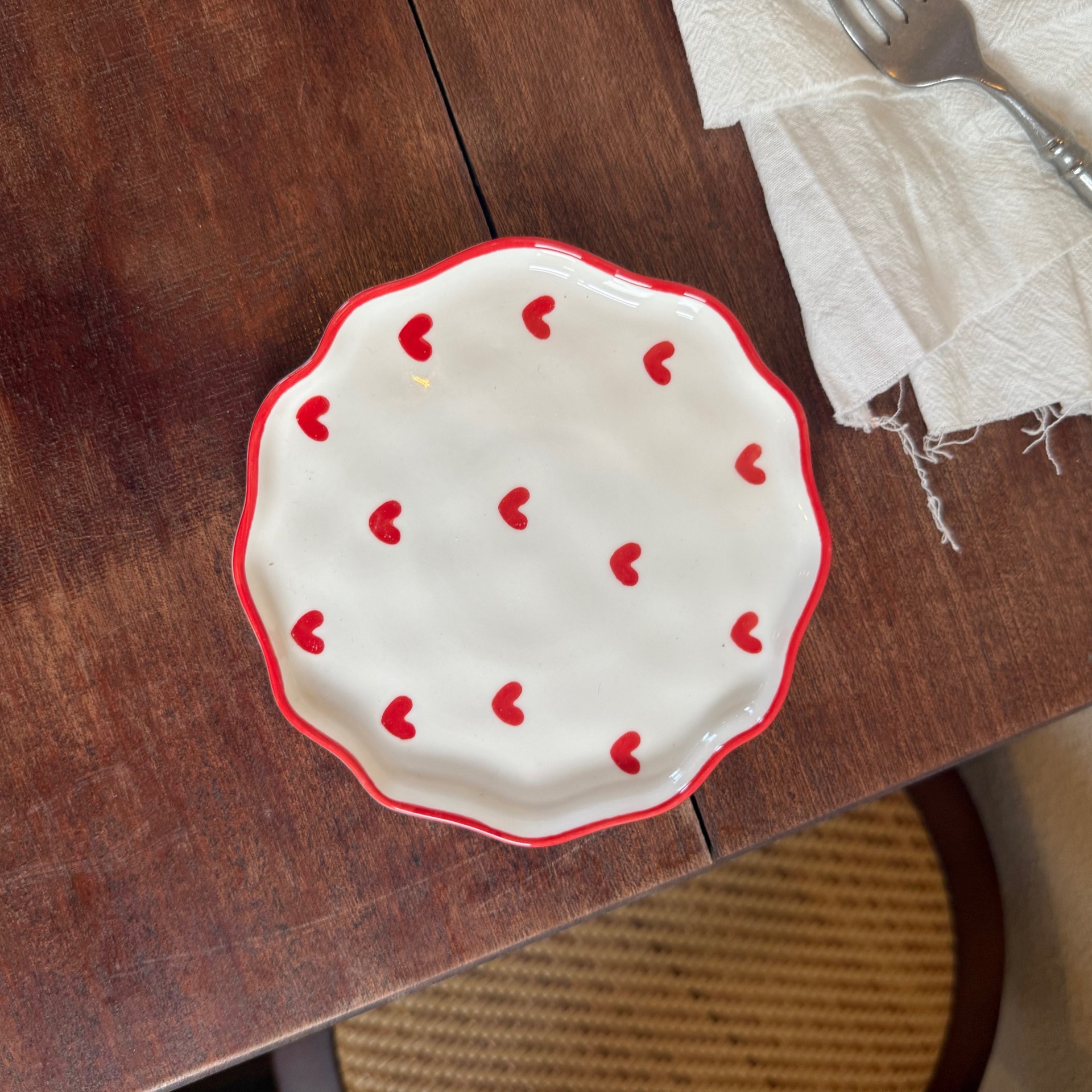 Navidad francesa retro pinza de mano pura pintada a mano taza de café de cerámica plato de alto valor plato de postre de té de la tarde