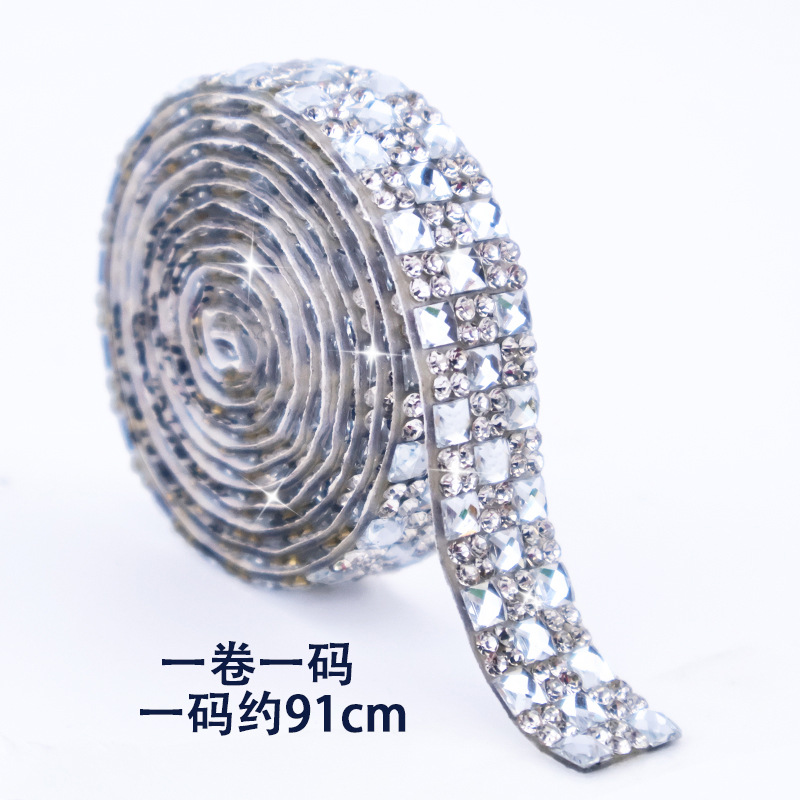 Tiras de diamantes de imitación de cristal con reverso adhesivo, pegatinas de diamantes de imitación autoadhesivas, pegatinas de diamantes creativas para bricolaje, accesorios, pegatinas de diamantes de imitación para decoración de ropa