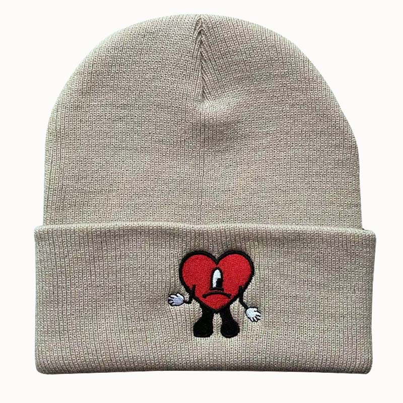 Pop automne et hiver chanteur mauvais lapin brodé chapeau tricoté pull chaud laine chapeau froid pour hommes et femmes_voghion.com