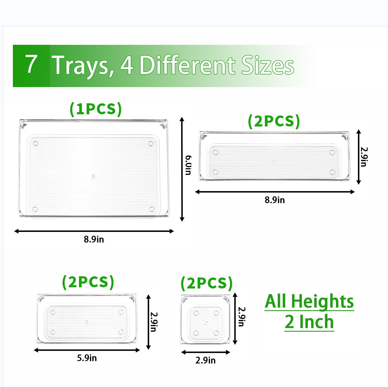 Caja de almacenamiento del compartimiento del cajón combinación traje tocador de plástico transparente bandeja de artículos diversos caja de clasificación multifuncional para el hogar