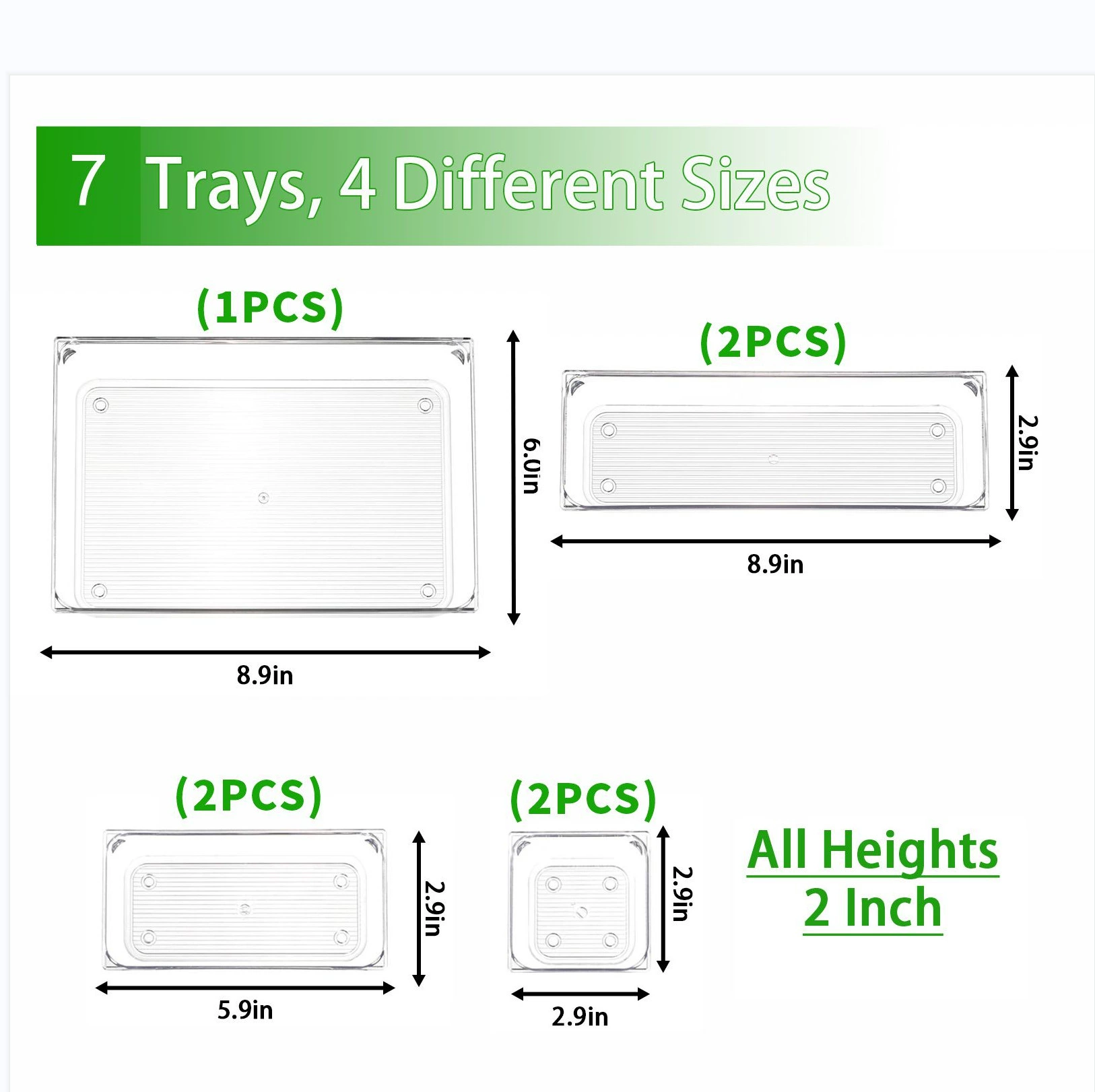 Storage Box Set — Transparent Plastic Organizer for Dressing Table, Multi‑size Modular Containers