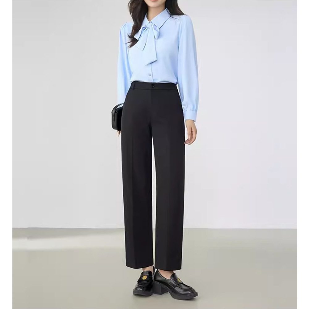 검정 9부 스트레이트 팬츠 [여름용 얇은 소재] 158-163cm 추천